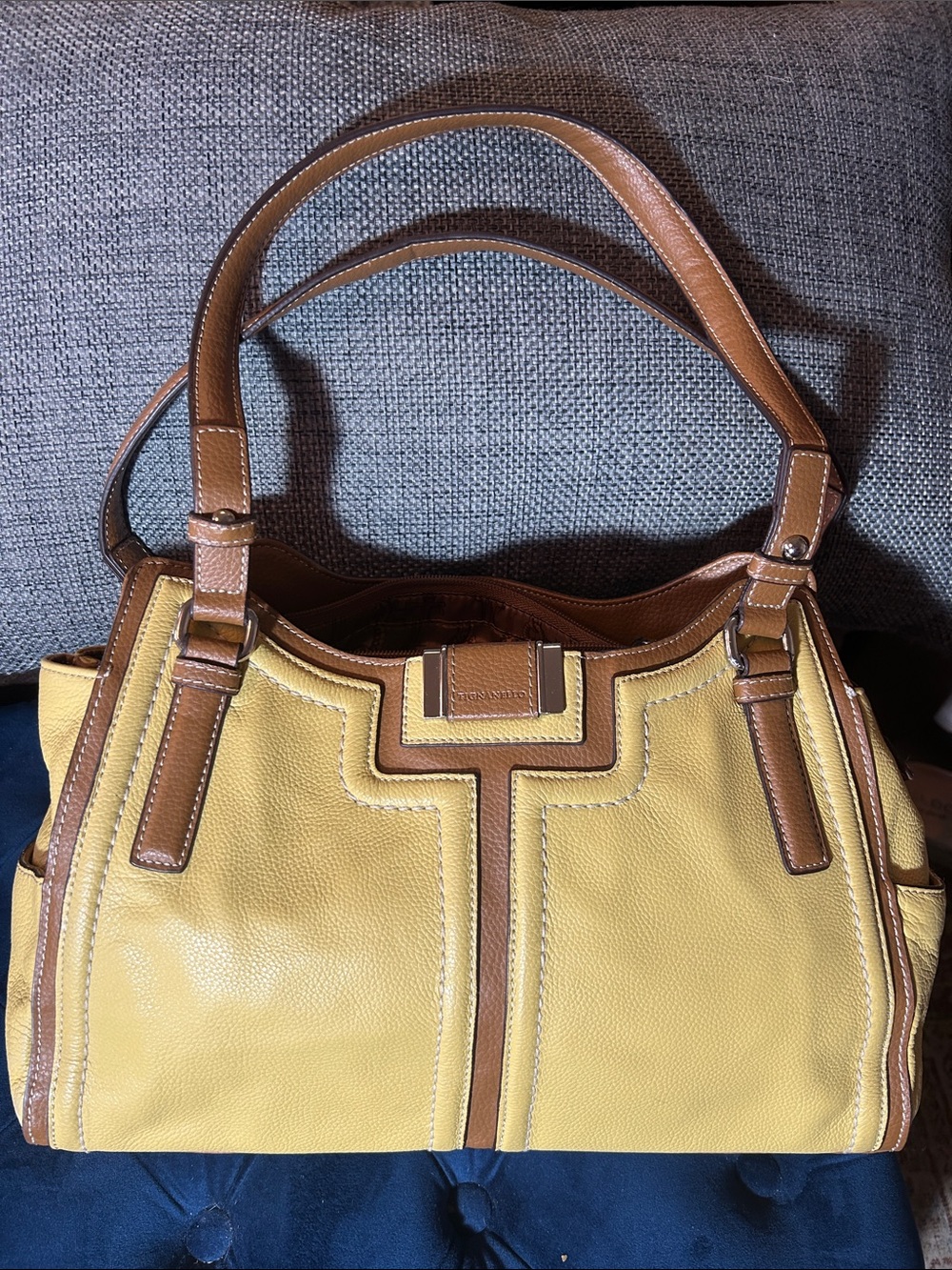 Pebbled Leather Shoulder Bag, Used Once
